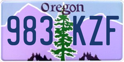 OR license plate 983KZF