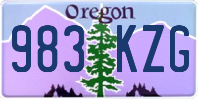 OR license plate 983KZG