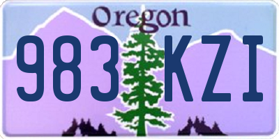 OR license plate 983KZI