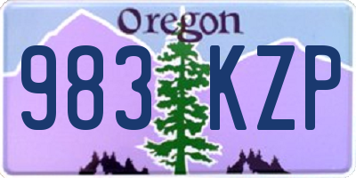 OR license plate 983KZP
