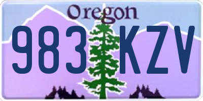 OR license plate 983KZV