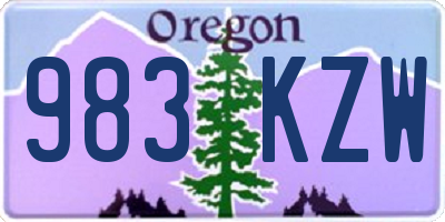 OR license plate 983KZW