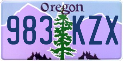 OR license plate 983KZX