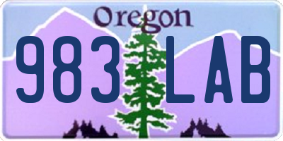 OR license plate 983LAB
