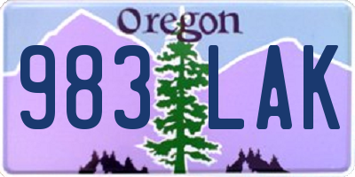 OR license plate 983LAK