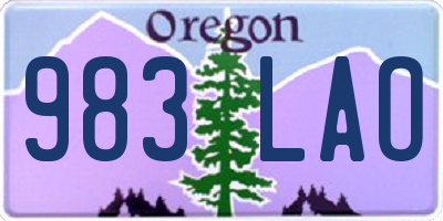 OR license plate 983LAO