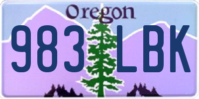 OR license plate 983LBK