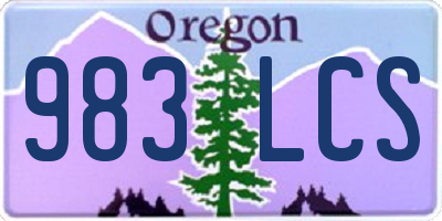 OR license plate 983LCS