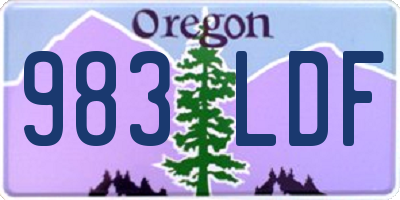 OR license plate 983LDF
