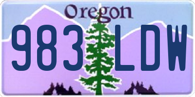 OR license plate 983LDW