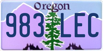 OR license plate 983LEC