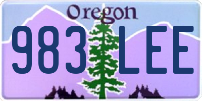 OR license plate 983LEE