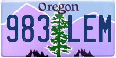 OR license plate 983LEM