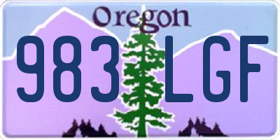 OR license plate 983LGF