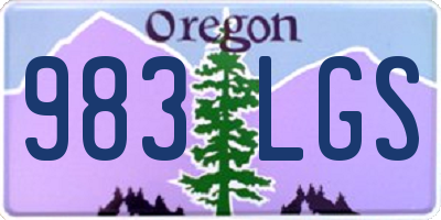 OR license plate 983LGS