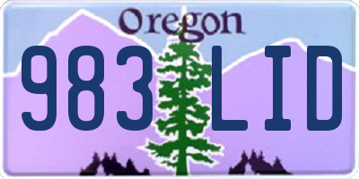OR license plate 983LID