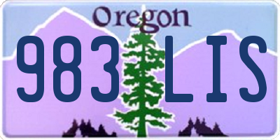 OR license plate 983LIS