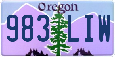 OR license plate 983LIW