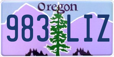 OR license plate 983LIZ