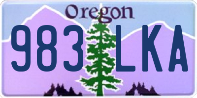 OR license plate 983LKA