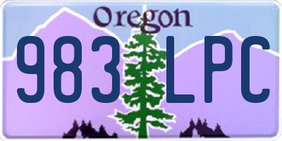 OR license plate 983LPC