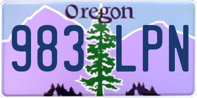OR license plate 983LPN