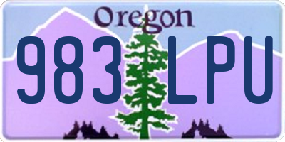 OR license plate 983LPU