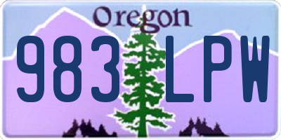 OR license plate 983LPW
