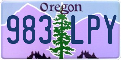 OR license plate 983LPY