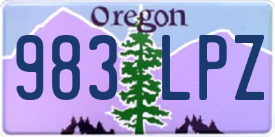 OR license plate 983LPZ