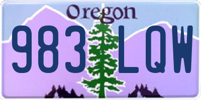 OR license plate 983LQW
