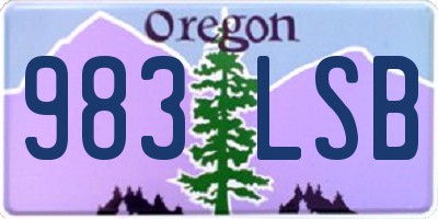 OR license plate 983LSB