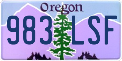 OR license plate 983LSF