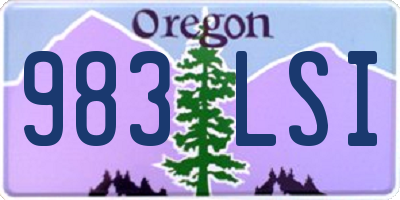 OR license plate 983LSI