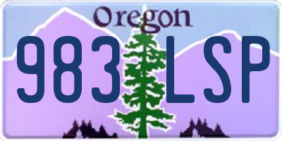 OR license plate 983LSP