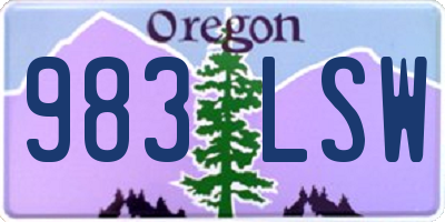 OR license plate 983LSW