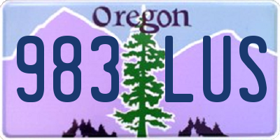OR license plate 983LUS