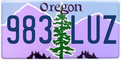 OR license plate 983LUZ