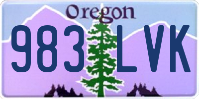 OR license plate 983LVK