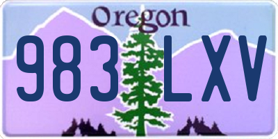 OR license plate 983LXV