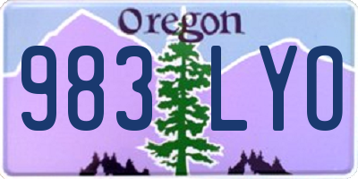 OR license plate 983LYO