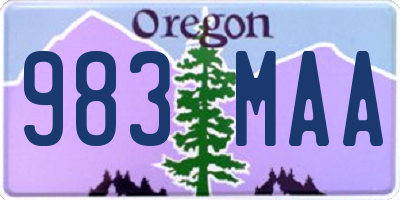 OR license plate 983MAA