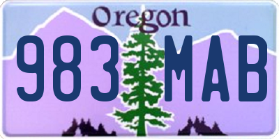 OR license plate 983MAB