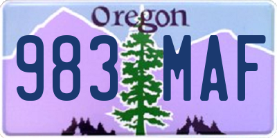 OR license plate 983MAF