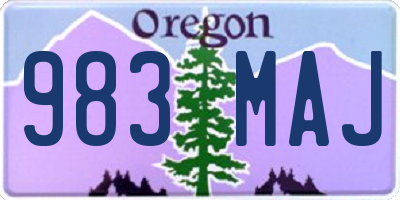 OR license plate 983MAJ