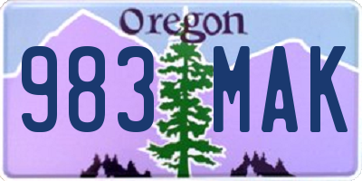 OR license plate 983MAK