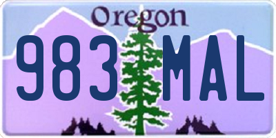 OR license plate 983MAL