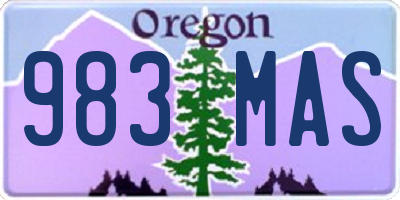 OR license plate 983MAS