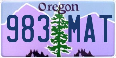 OR license plate 983MAT