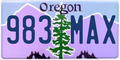 OR license plate 983MAX